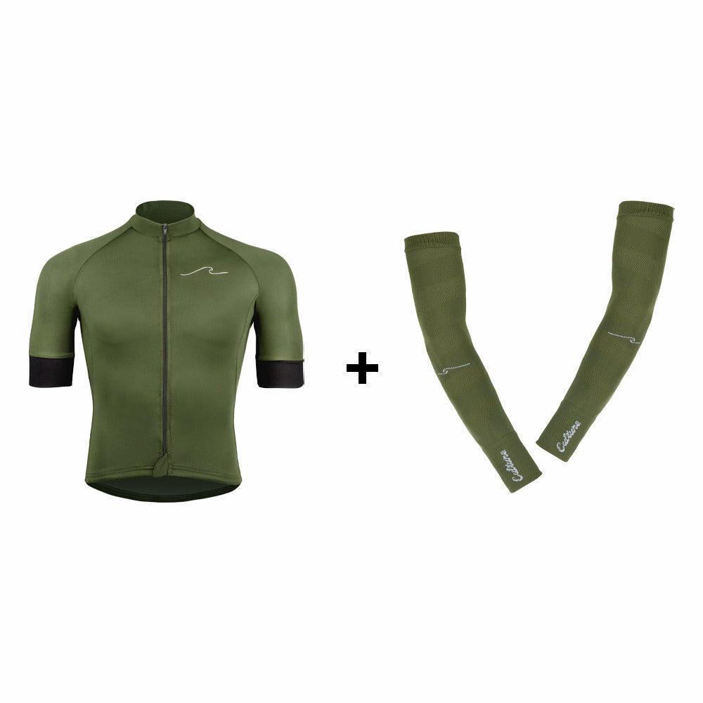 Jersey verde militar Hombre + Manguilla verde militar
